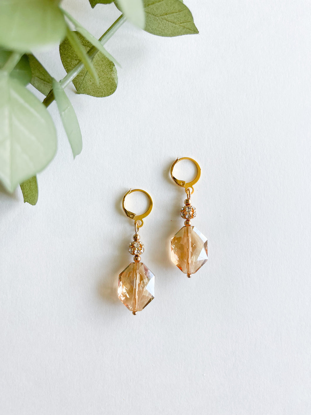 Amber Glass Beaded Earrings